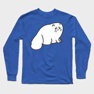 Angry Fluffy White Cat Long Sleeve T-Shirt